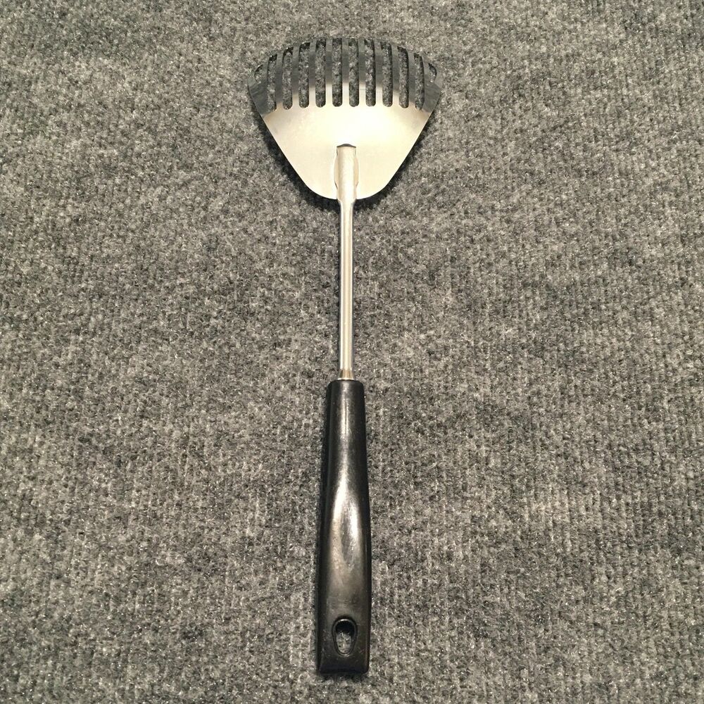 Vintage Ekco Kitchamajig Stainless Steel Retro Slotted Spatula with Black Handle - Picture 5 of 8